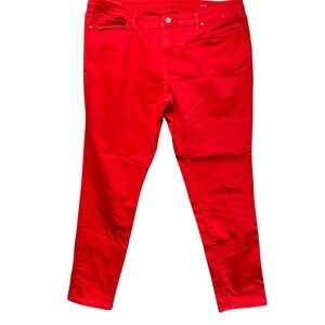 JCPenney Red Skinny Premium Denim Jeans Women's‎ 22W Stretch Cotton Blend